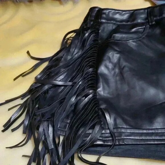 F21 faux leather shorts with fringe - Picture 11 of 14